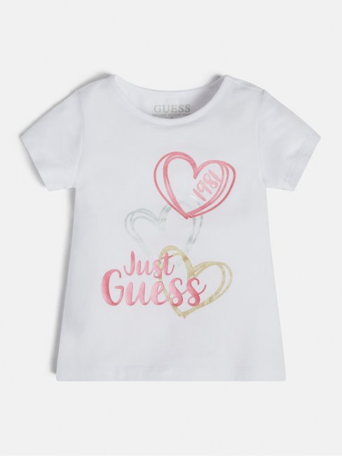 T-shirt Guess Devant Logo Blanc New Fashion
