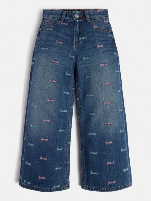 Pantalon Denim Logo All Over Bleu Guess