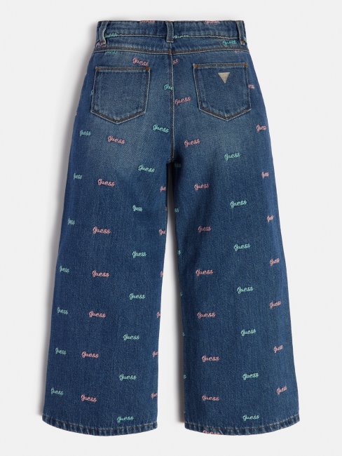 Pantalon Denim Logo All Over Bleu Guess