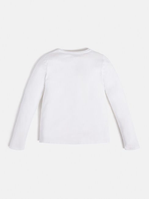 Tee Shirt Blanc Logo Devant Guess