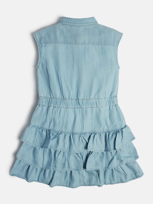 Robe En Jean Coupe Ajustée Et évasée Bleu Clair