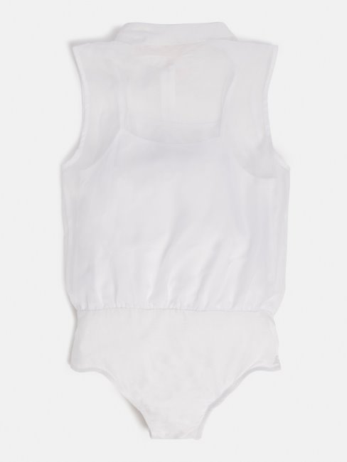Guess Corps De Chemise En Mousseline De Soie Blanc