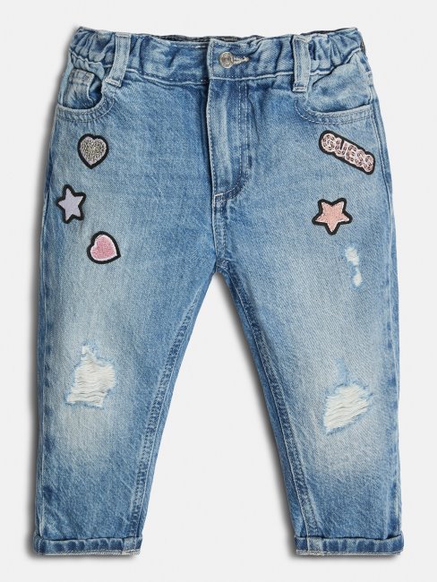 Pantalon Denim Brodé Guess Bleu