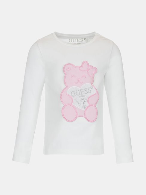 Tee Shirt Guess Logo Devant Blanc