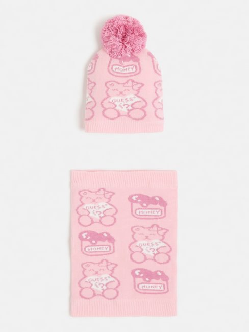 Ensemble Bonnet Et Cache-cou Guess Rose