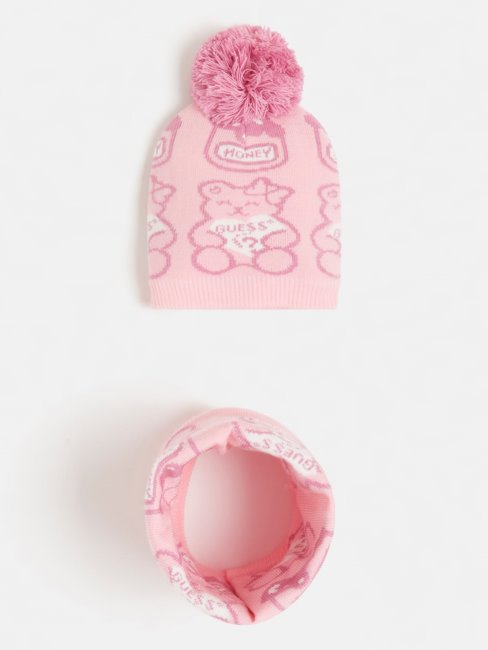 Ensemble Bonnet Et Cache-cou Guess Rose
