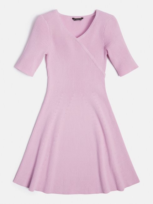 Guess - Robe Pull Côtelée Lilas