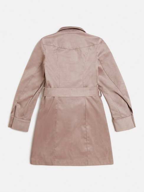 Robe En Simili Daim Bouton Logo Beige Guess