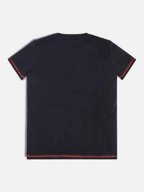 T-shirt Bleu Logo Devant Guess Nouvelle Tendance