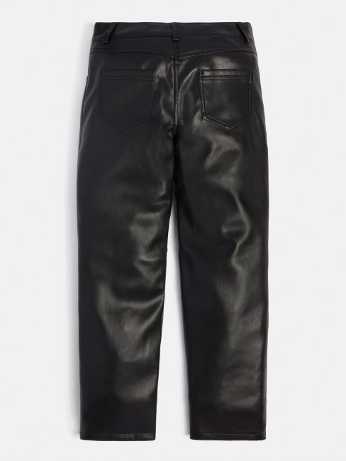 Pantalon En Similicuir Noir Guess