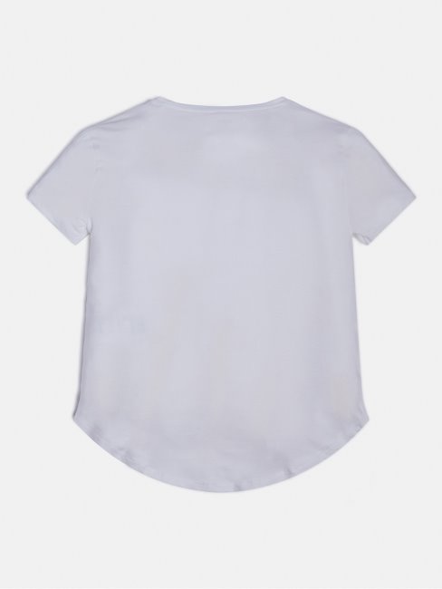 Tee Shirt Guess Logo Devant Blanc Nouvelle Tendance