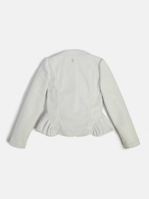 Veste Simili Cuir Blanche à Volants Guess