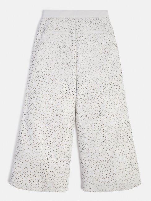 Guess Pantalon Simili Cuir Blanc