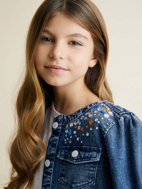 Veste En Jean Sequins Bleu Guess