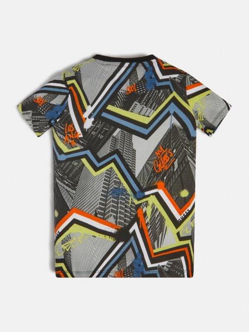 T-shirt Gris Logo Multi Triangle Devant Guess