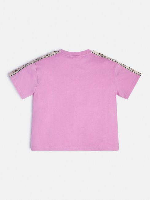 Tee Shirt Guess Rose Court à Logo Sur Le Devant