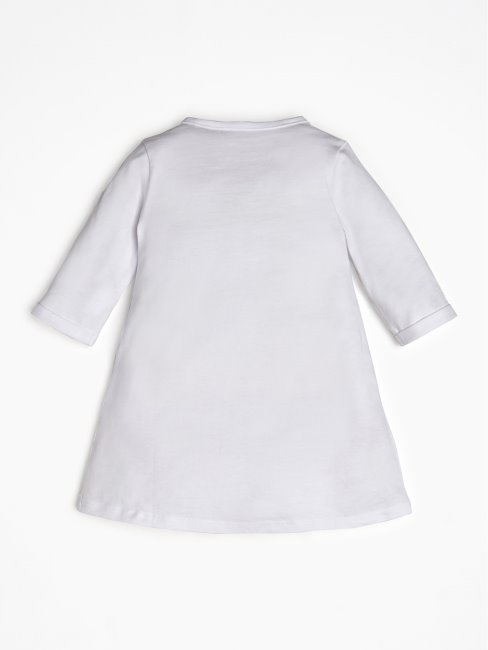 Robe Blanche à Logo Triangle Guess