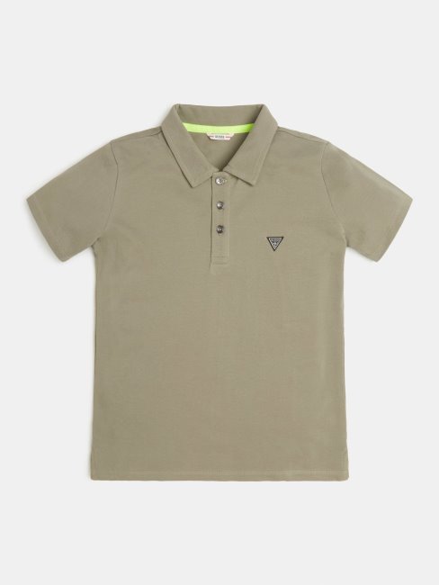 Polo En Coton Vert Guess