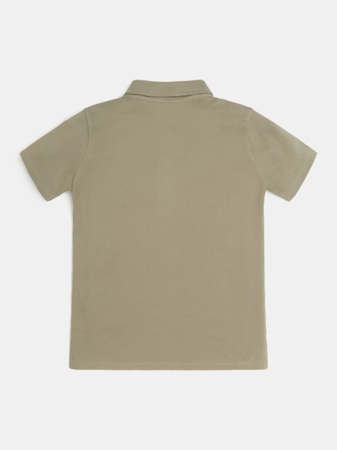 Polo En Coton Vert Guess