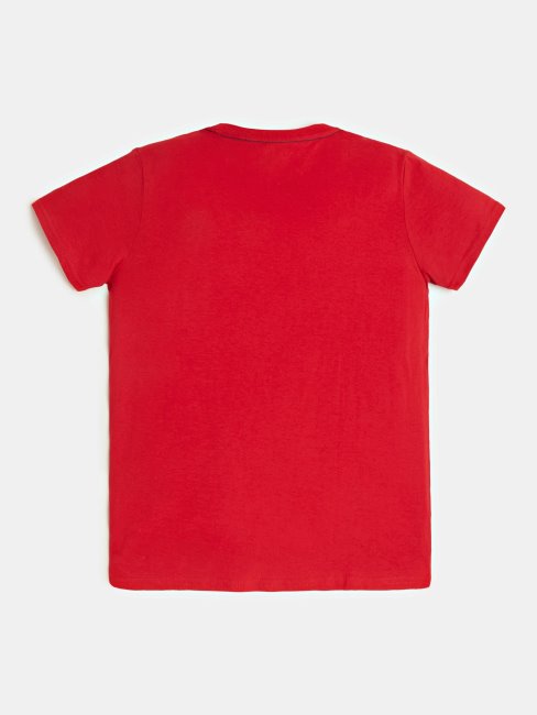 Tee Shirt Guess Logo Triangle Rouge