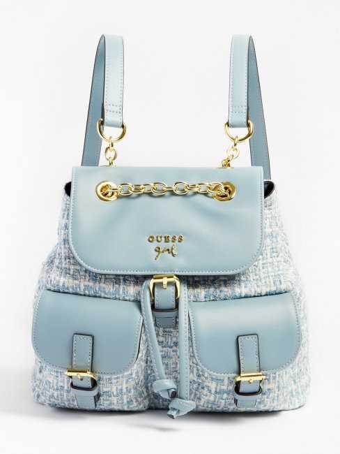 Sac à Dos En Tweed Bleu Guess