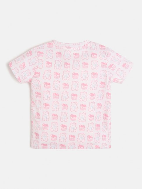 T-shirt Logo Imprimé Sur L'ensemble Guess Rose