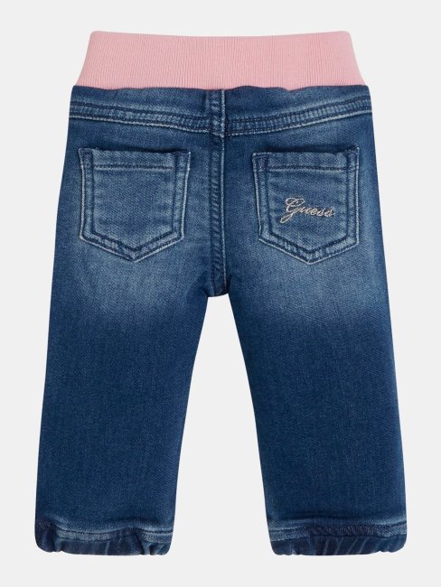 Jean Bleu à Empiècement Taille Usée Guess