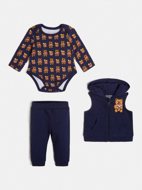 Gilet Avec Logo Sur Le Devant Body Et Pantalon Guess Bleu Foncé