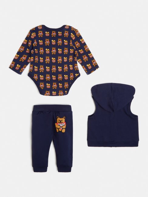 Gilet Avec Logo Sur Le Devant Body Et Pantalon Guess Bleu Foncé