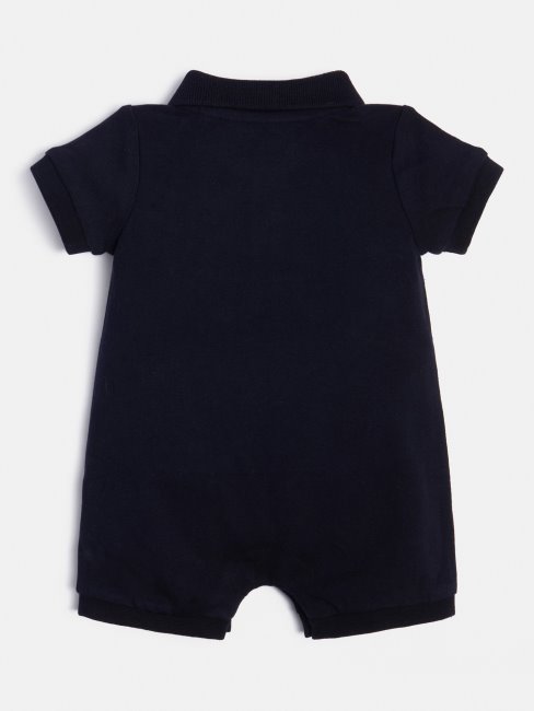 Guess Bleu Barboteuse à Logo Triangle Sur Le Devant