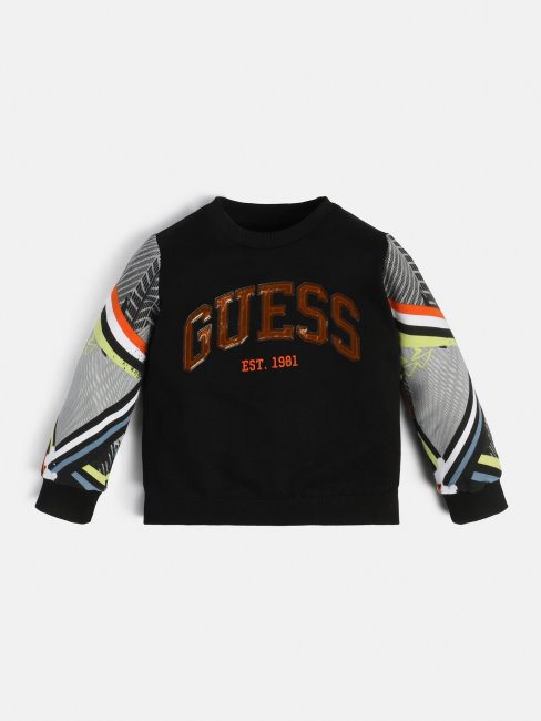 Sweat Logo Devant Guess Noir Nouvelle Tendance