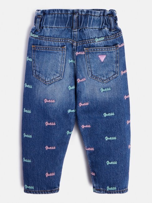 Pantalon Denim Avec Logo Sur L'ensemble Guess Bleu
