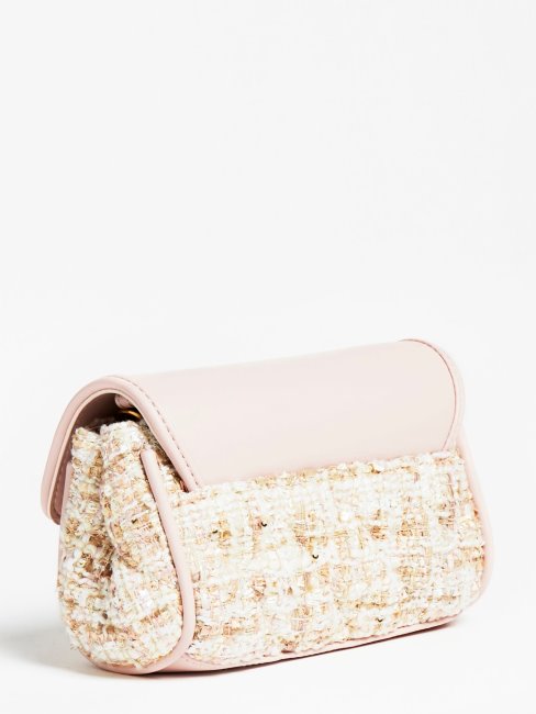 Sac Bandoulière Danila Tweed Rose Guess