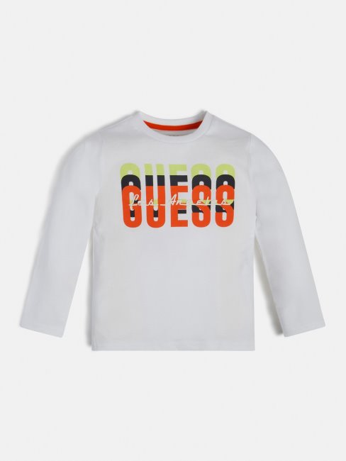 T-shirt Logo Devant Guess Blanc Nouvelle Tendance
