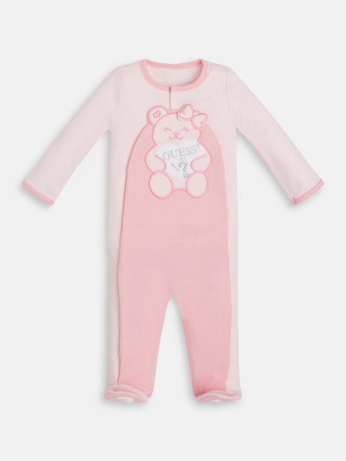 Patch Devant Logo Salopette Guess Rose