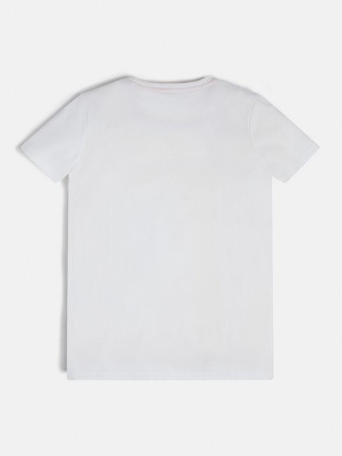 T-shirt Guess Blanc Logo Sur Le Devant Nouvelle Tendance