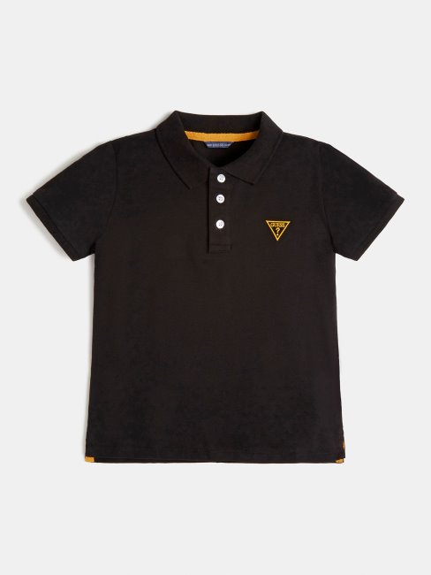Guess Polo Avec Logo Sur Le Devant Noir