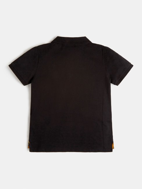 Guess Polo Avec Logo Sur Le Devant Noir