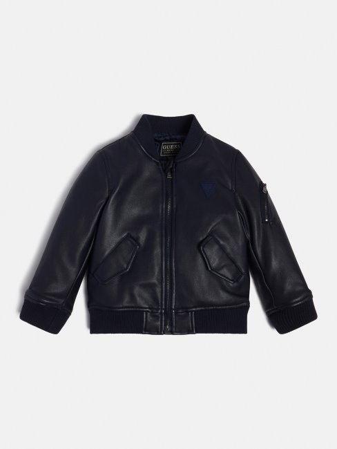 Bomber Simili Cuir Bleu Guess