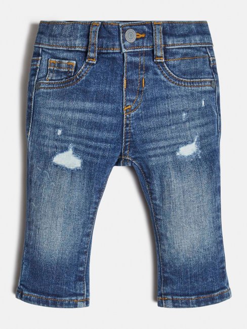 Pantalon Slim En Jean Bleu Guess