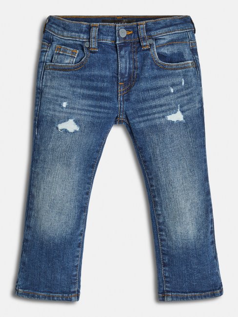 Pantalon Slim En Jean Bleu Guess