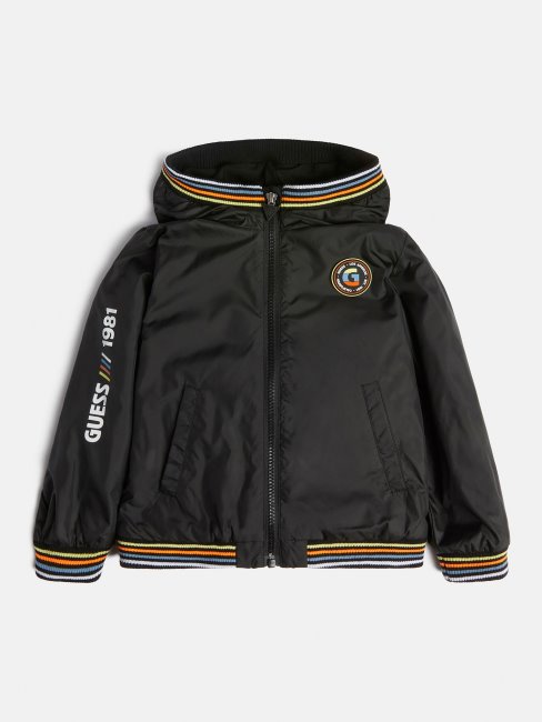 Coupe-vent Noir à Logo Sur Le Côté