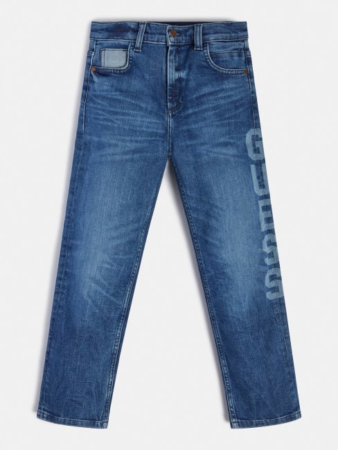 Pantalon En Denim Avec Logo Sur Le Côté Bleu Clair