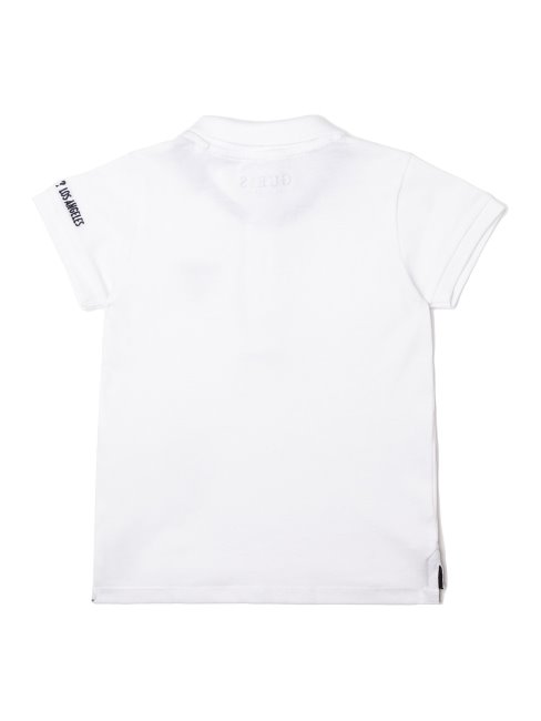 Guess Polo Blanc à Logo Sur Le Devant