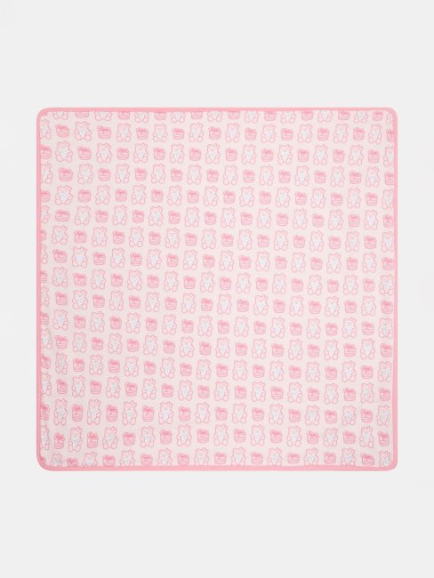 Serviette Bébé Rose à Logo All Over Guess