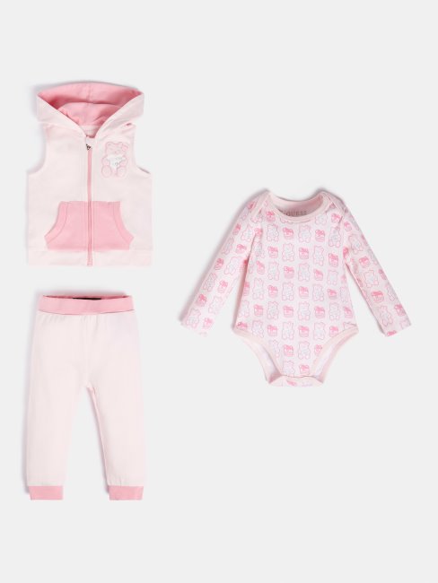 Gilet Avec Logo Sur Le Devant Body Et Pantalon Guess Rose