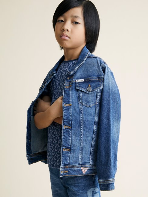 Guess Veste En Jean Coupe Classique Bleu