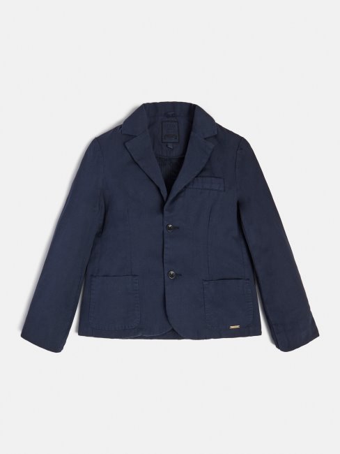 Blazer Bleu En Coton Mélangé Guess