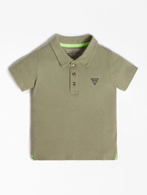 Polo En Coton Vert Guess