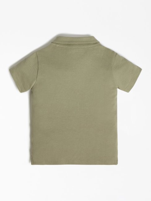 Polo En Coton Vert Guess